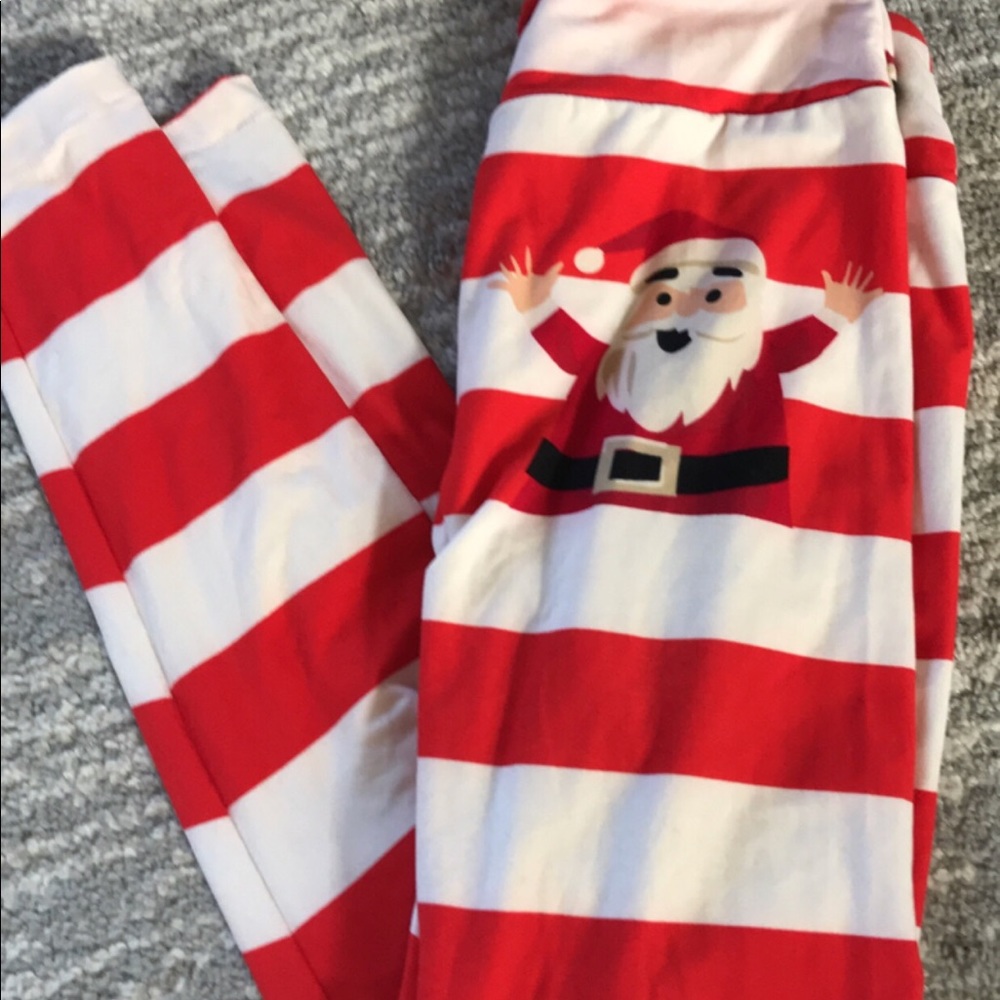 Lularoe OS Santa Christmas Leggings Rare